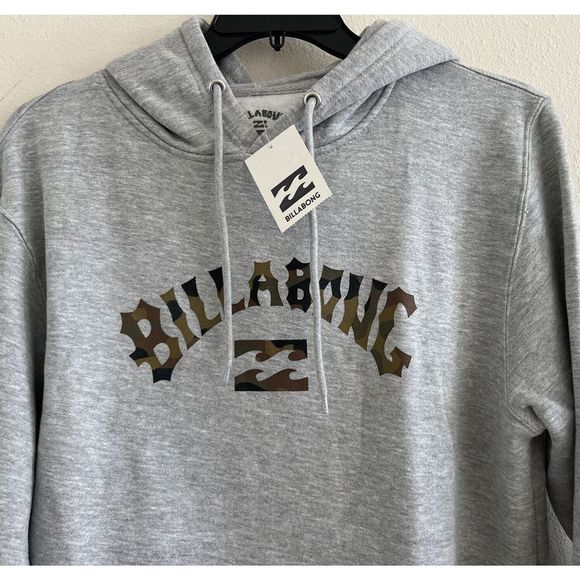 Billabong Premium Men Sz L  Arch Fill Pullover Hoodie Heather Gray Camo $98 - Picture 2 of 5